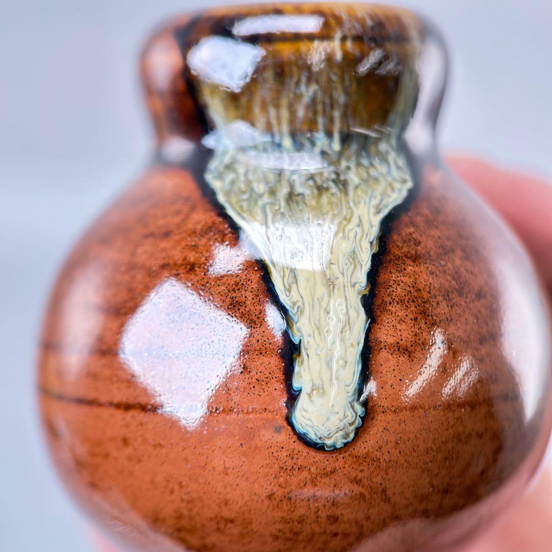 D【茶道具】茶入 瓢箪壺 大名物 陶若窯作 蓋 桐箱入り