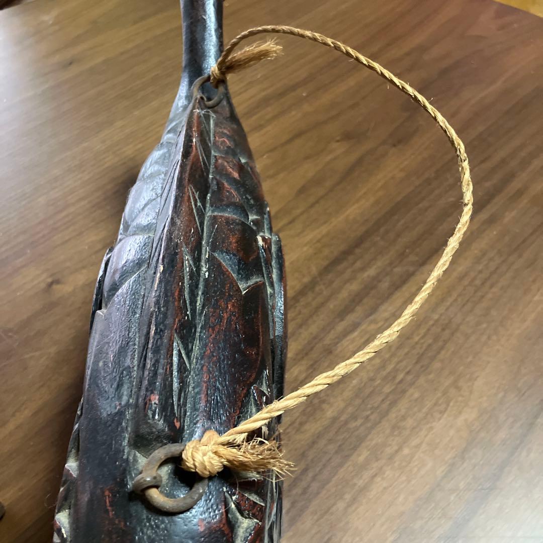 骨董品 魚板 魚叩 魚鼓 木彫り木魚 壁掛け飾り