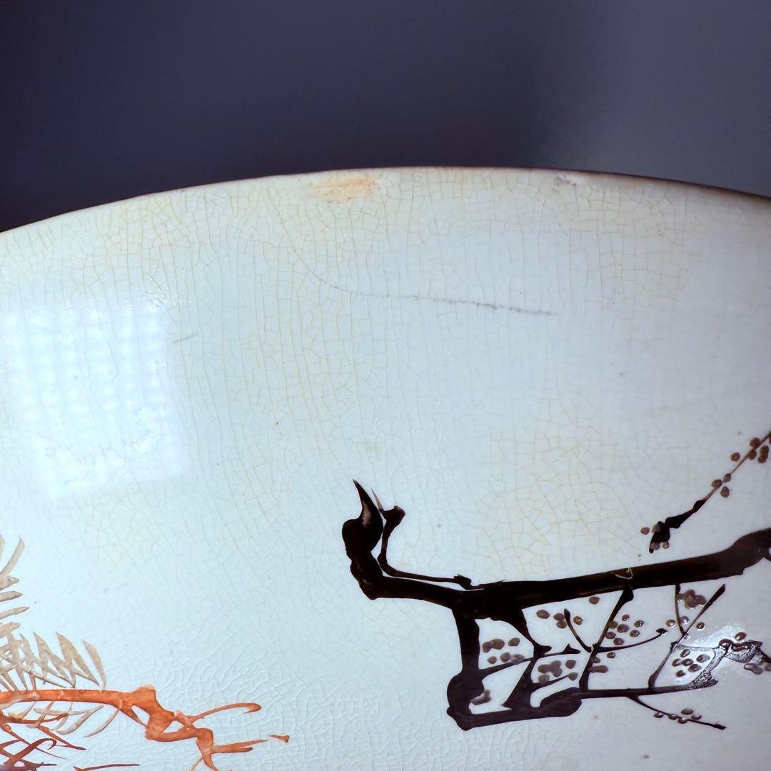 明治～大正期　九谷焼　加賀國　本金彩武将図大皿　直径46.3㎝