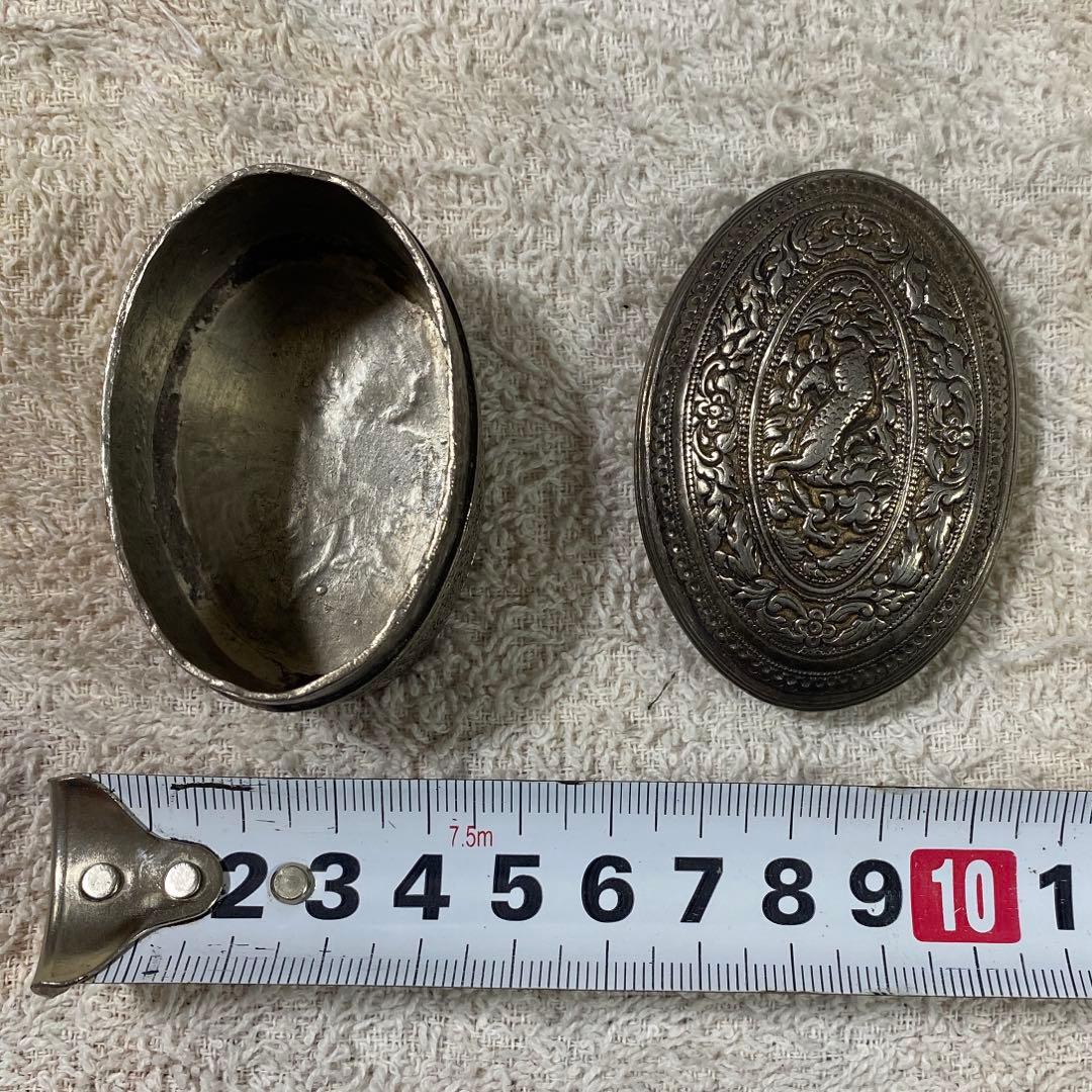 G-15 純銀 小物入れ アンティーク インテリア 雑貨 美術品 工芸品