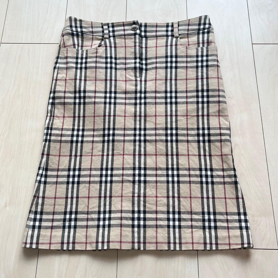 Y2K バーバリーブルーレーベル ノバチェック スカート タイト 38