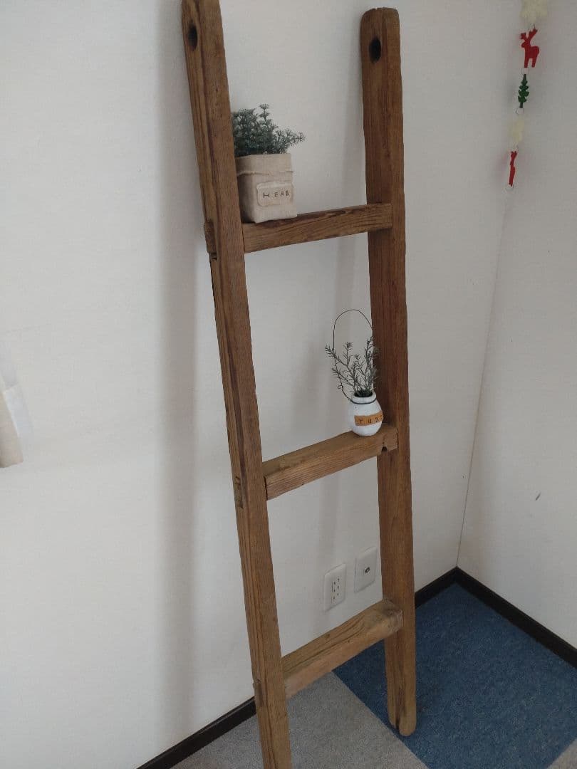 アンティーク　ハシゴ　ナチュラル　木造足場材 アンティーク ハシゴ ナチュラル 木造足場材