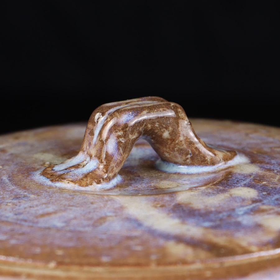 Y3107-2 茶道具 康起造 萩焼水指 共箱 替え蓋付 R.R.R