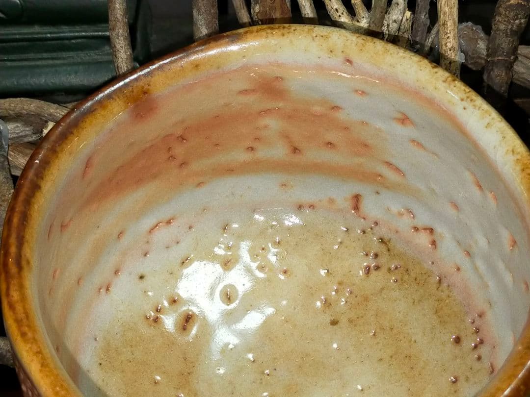 ♥美濃焼♥　志野　茶碗　②　在銘　茶道具　骨董　古玩