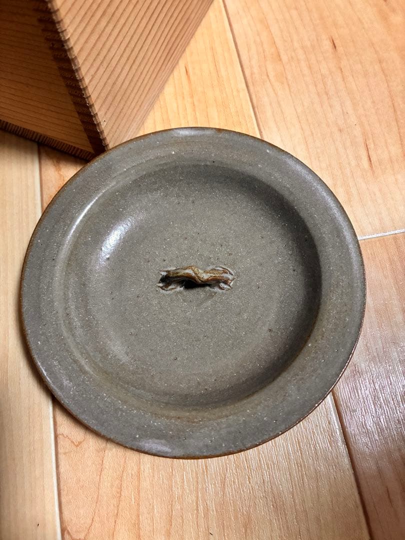 美品 京焼 小川文斎 櫛目水指 布目 茶道具 共箱付 骨董品