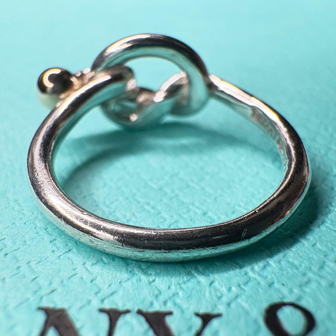 【美品】約12号 ティファニーラブノットリングSV925金750