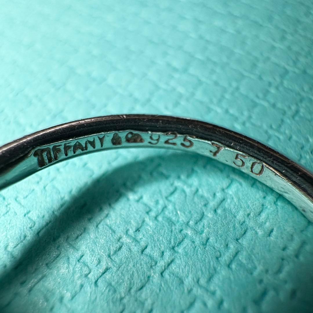 【美品】約12号 ティファニーラブノットリングSV925金750