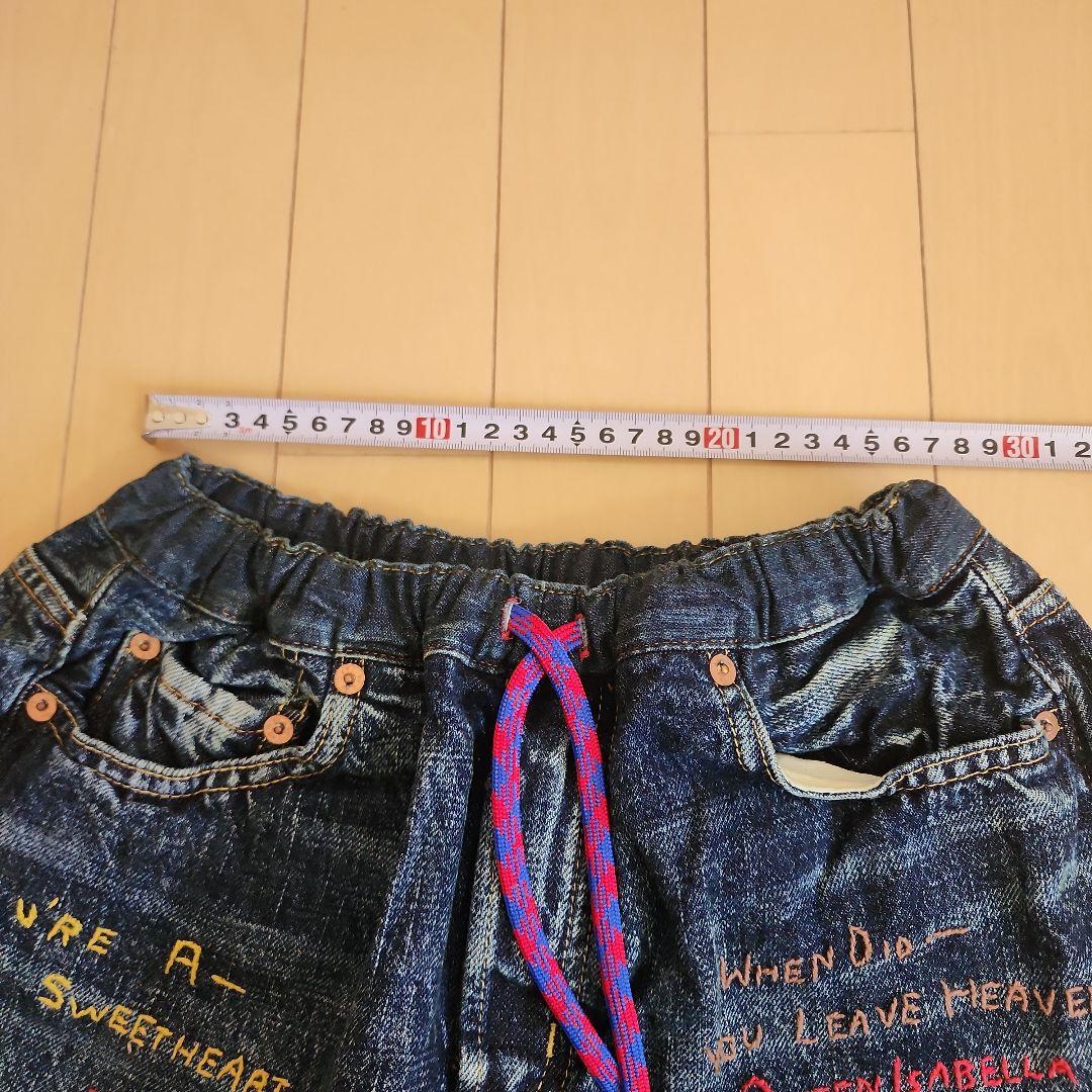 未使用品 デニム&ダンガリー 刺繍付きイージーデニムパンツ 01 150 SM
