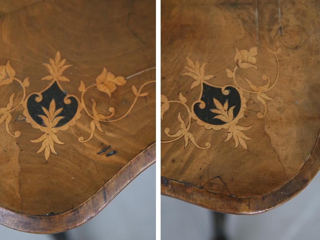 英国アンティーク木製テーブル/ダイニング机/作業台/飾り棚/デスク(92-35)