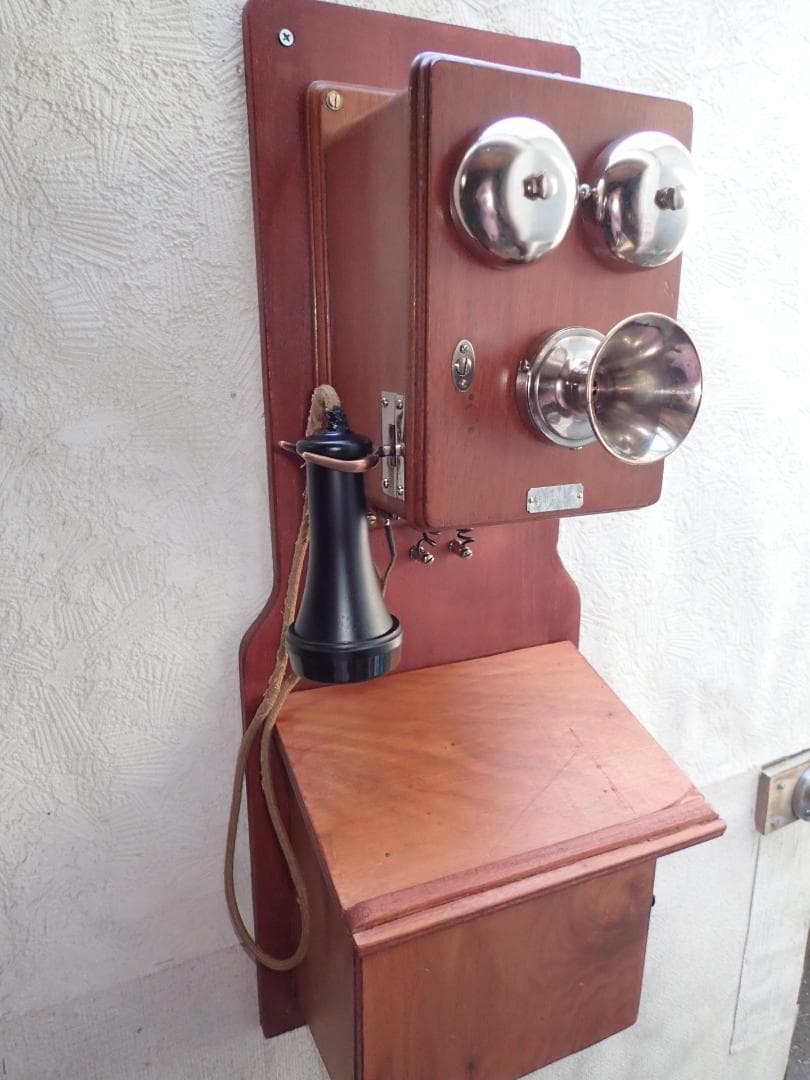昭和レトロ デルビル磁石式壁掛電話機 ベル鳴ります アンティ