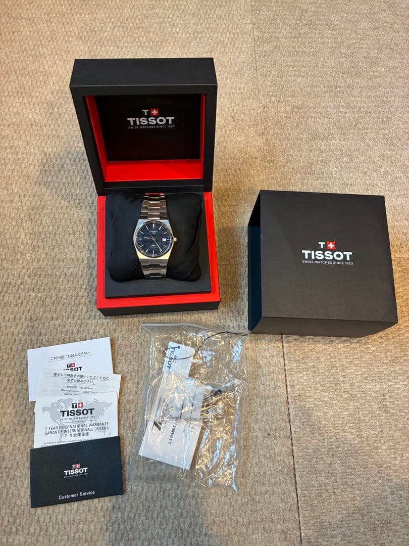 【美品】TISSOT PRX 40mm 自動巻き時計 ネイビー
