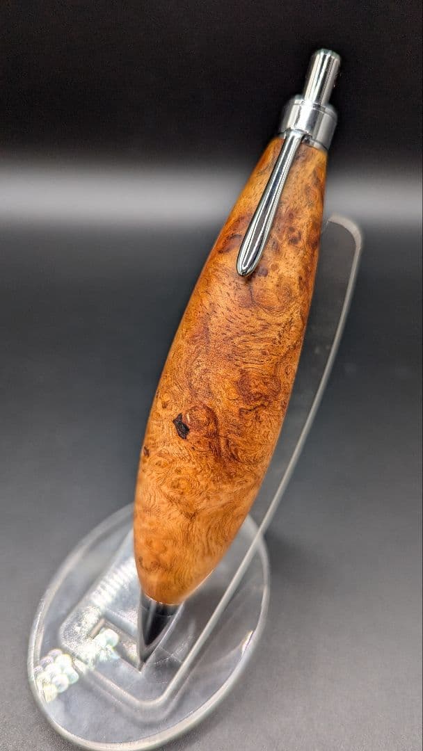 174ペン工房翌檜 花梨 紅白 源平 瘤杢 木軸シャーペン 木軸ボールペン