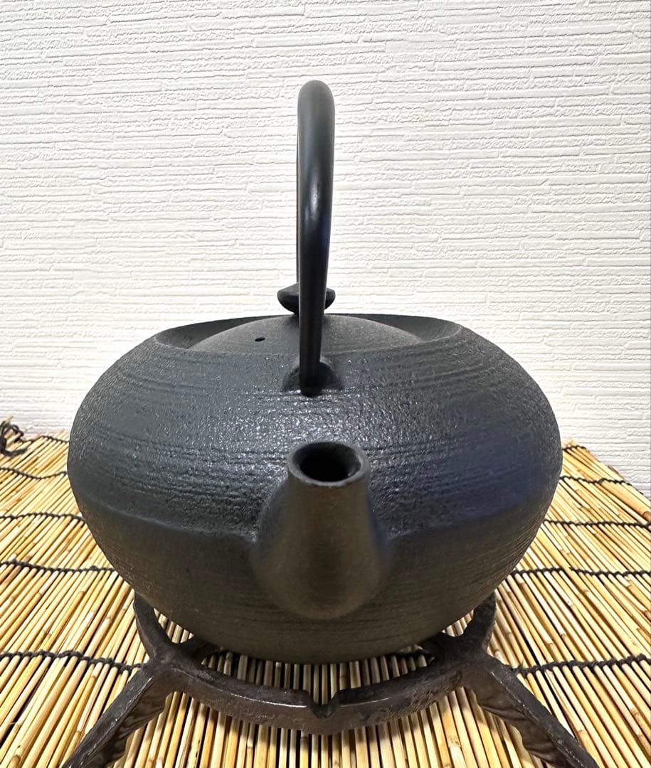 未使用品鋳心ノ工房増田尚紀デザイン平つぼL鉄急須南部鉄瓶南部鉄器