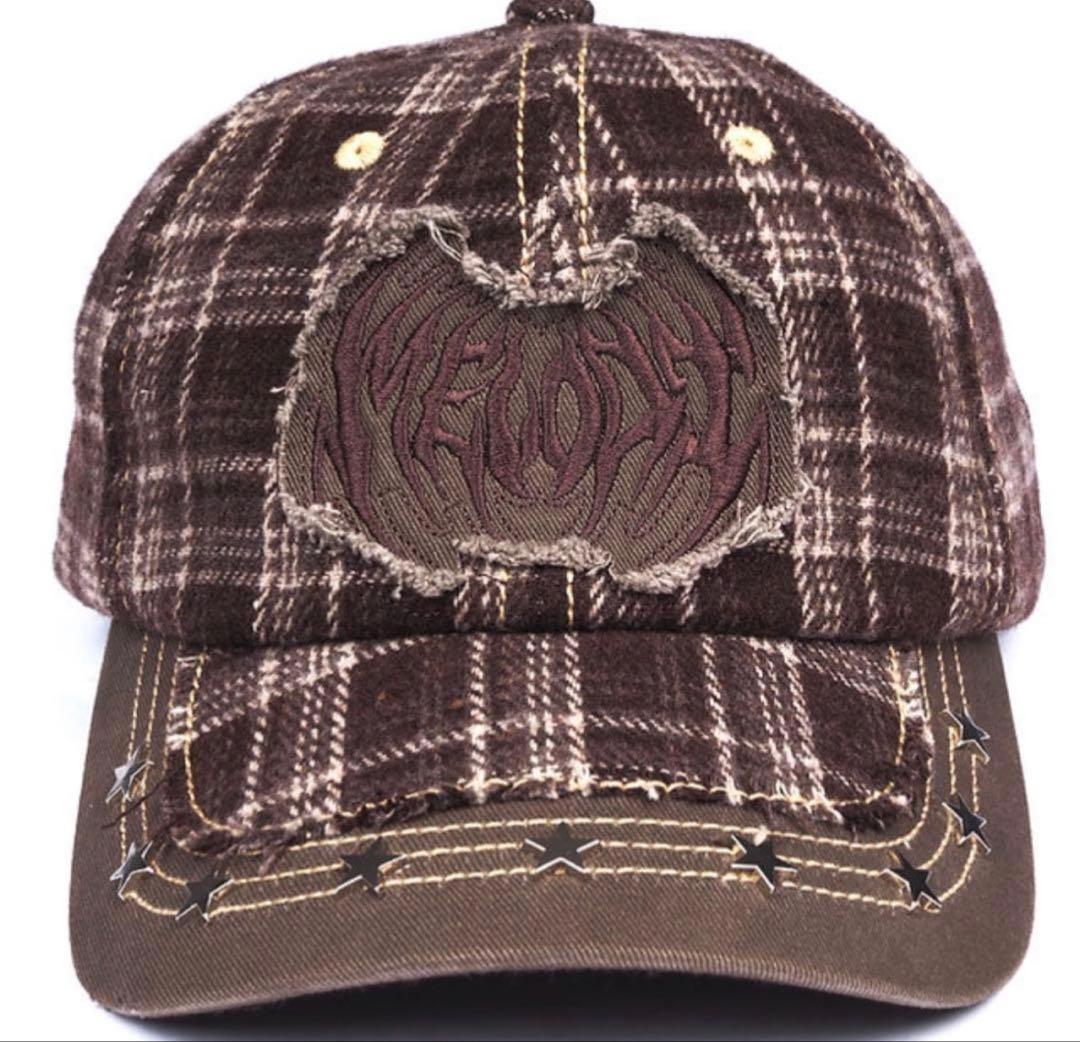 EC Melodi / Brown Plaid Star Studded Hat - メルカリ