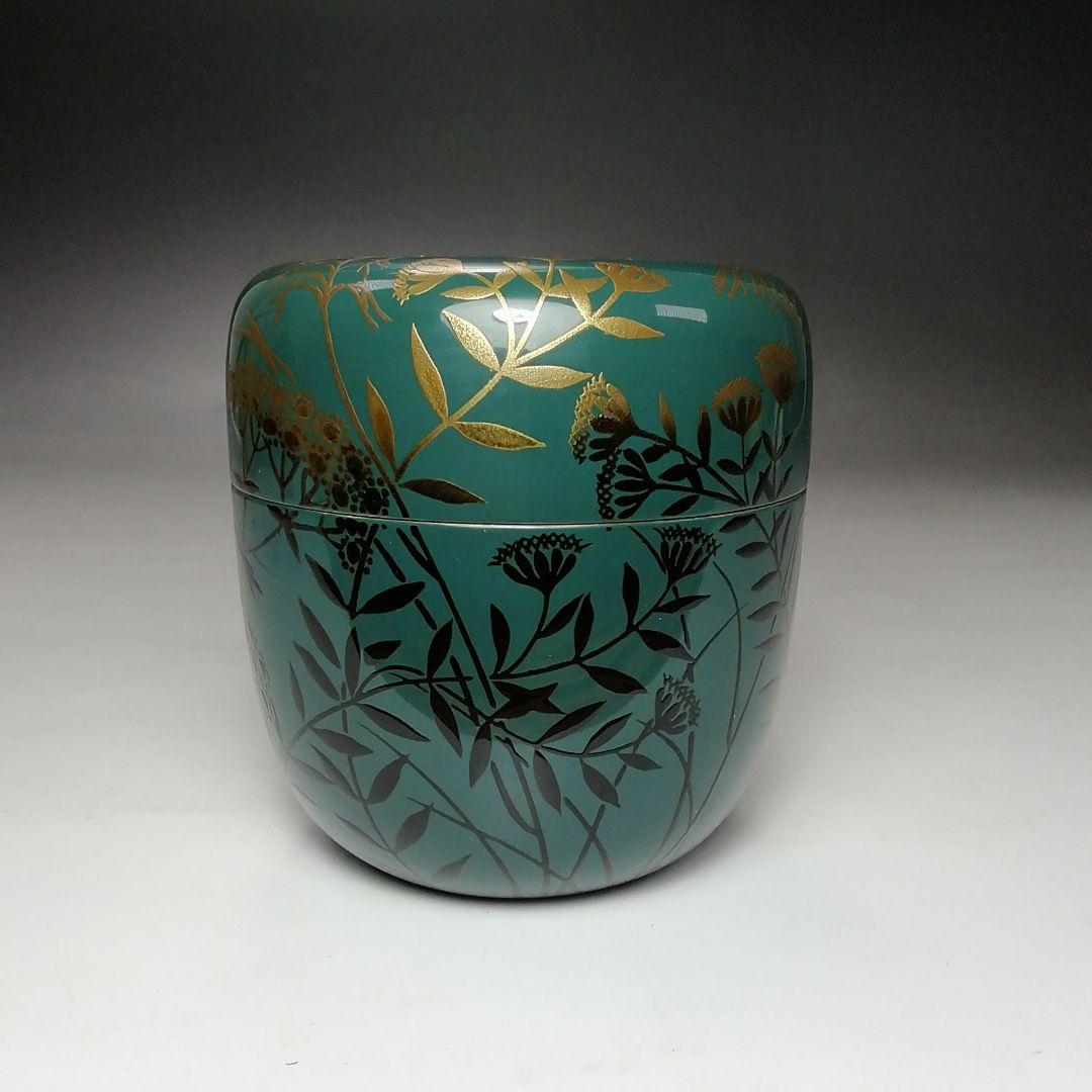 S716棗『秋の宵』『月に秋草内鈴虫蒔絵』『志路川作』共箱茶道具