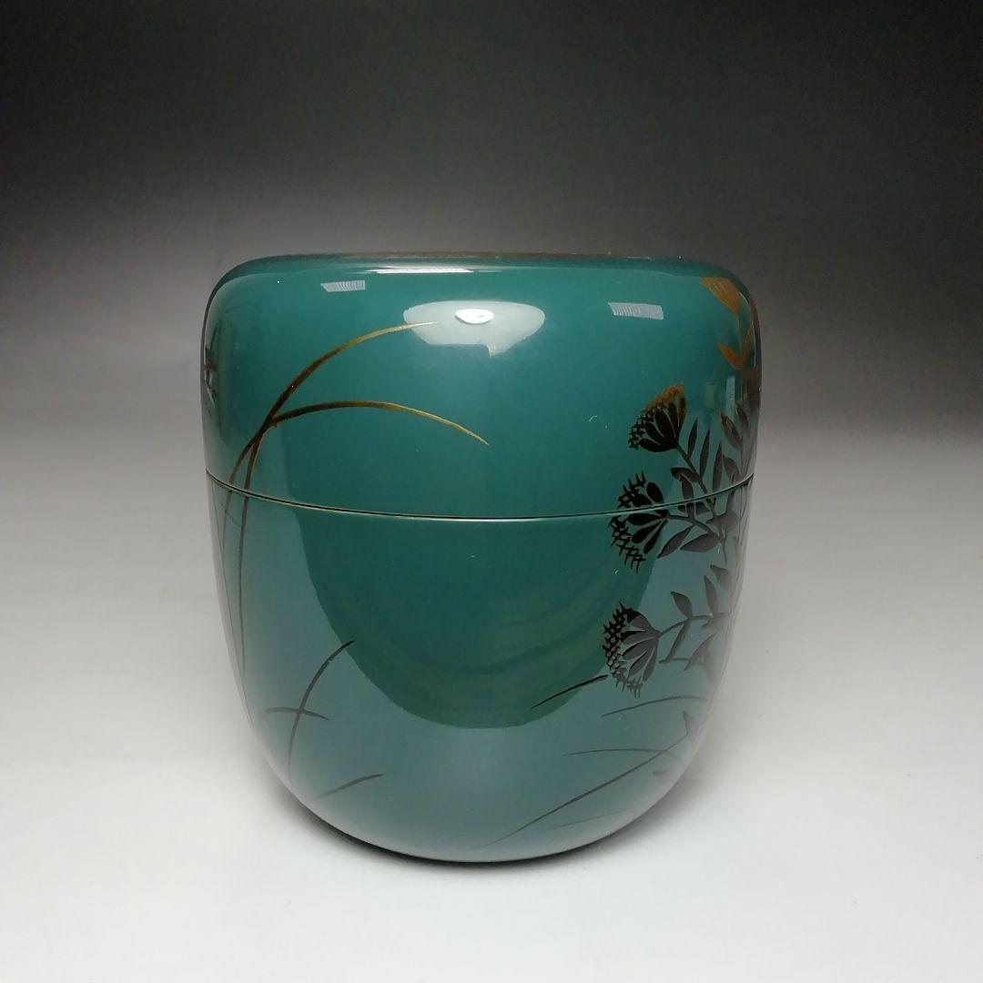 S716棗『秋の宵』『月に秋草内鈴虫蒔絵』『志路川作』共箱茶道具