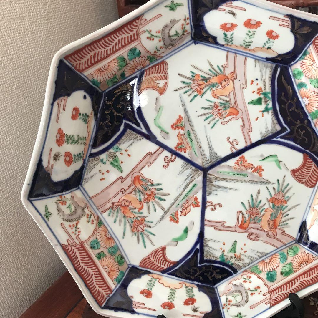 古伊万里　古美術　赤絵　飾り皿　観賞皿　年代品