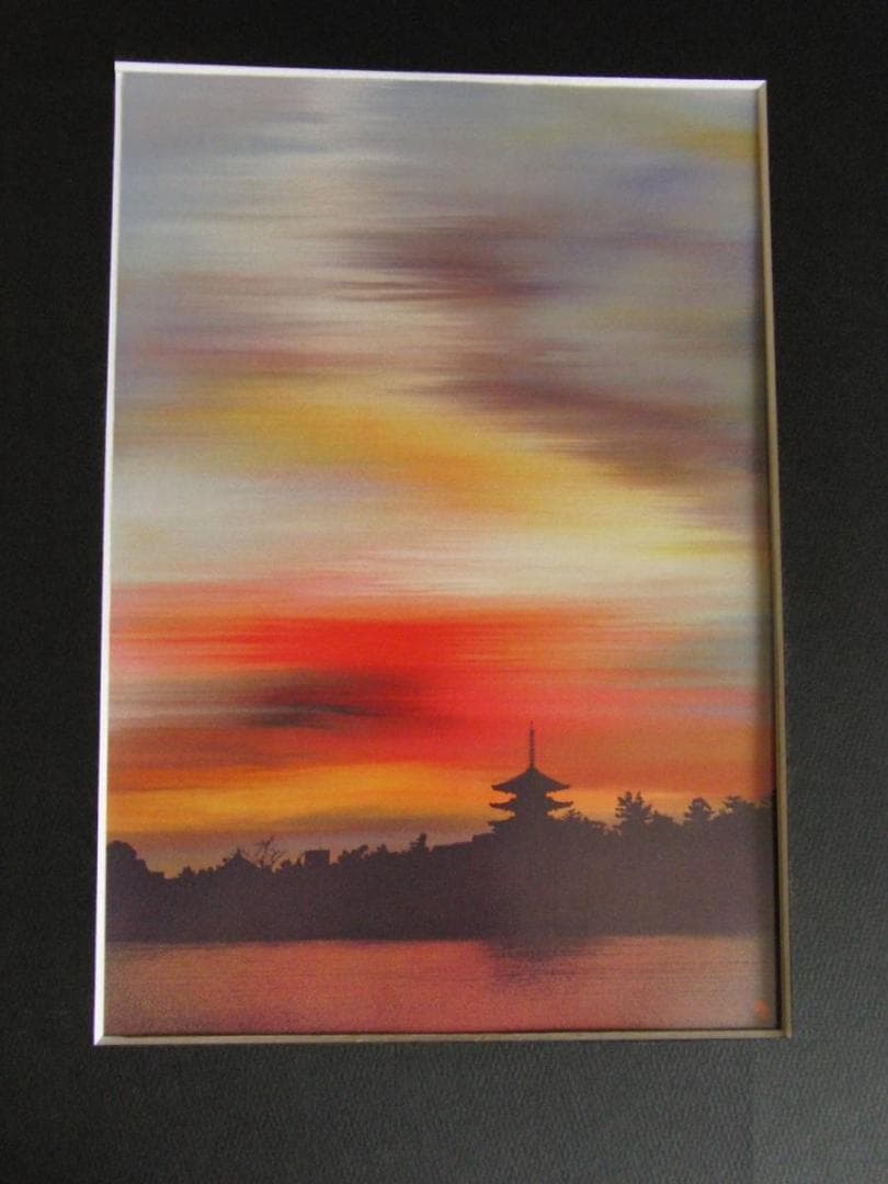 鎮西直秀、【吉祥興福寺図】、希少な額装用画集より、新品額装付、状態良好