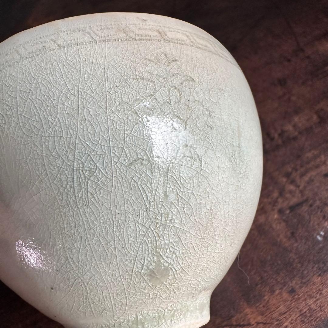 超希少】 高麗 青磁 陰刻 菊花紋 茶碗 朝鮮美術 古玩 骨董 美品