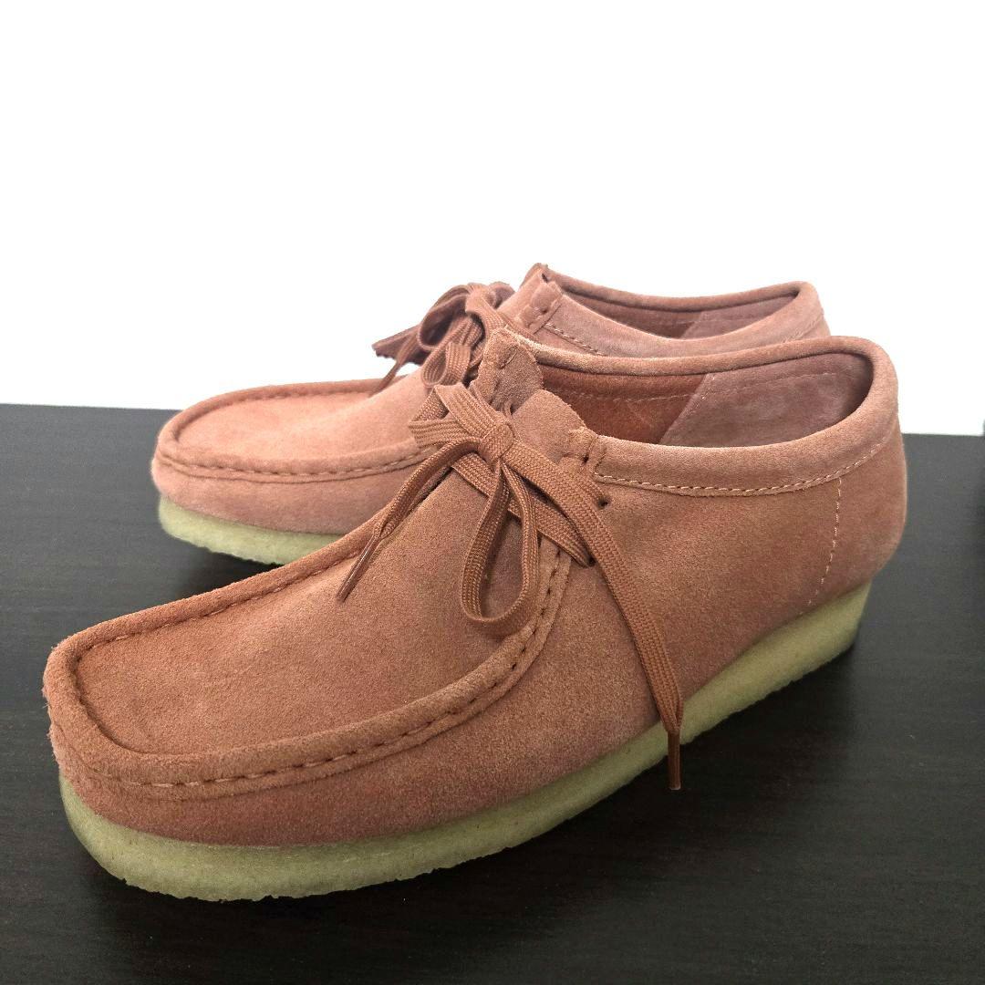 【美品】Clarksピンクスエード モカシンデッキシューズ　クラークスワラビー
