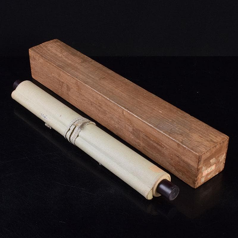 掛軸 青木木米筆 山水画 水墨画 時代箱 N R9127