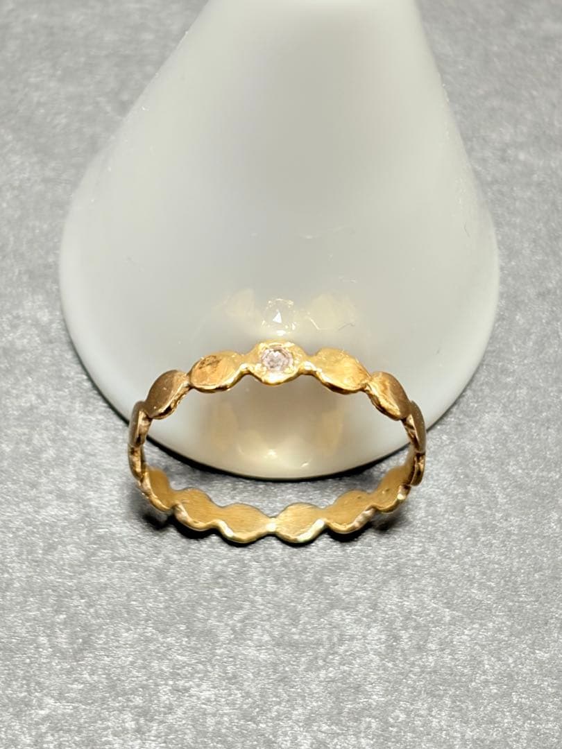 KAORU フラット　ポンデ　リング　ピンクダイヤ　K10 ピンクゴールド