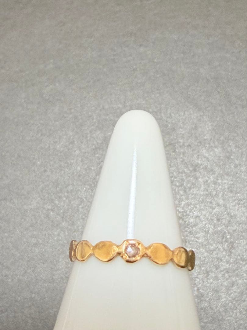 KAORU フラット　ポンデ　リング　ピンクダイヤ　K10 ピンクゴールド