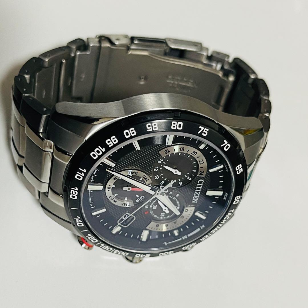 良品 稼動品 シチズン アテッサ　チタン　クロノグラフAT3024-51E