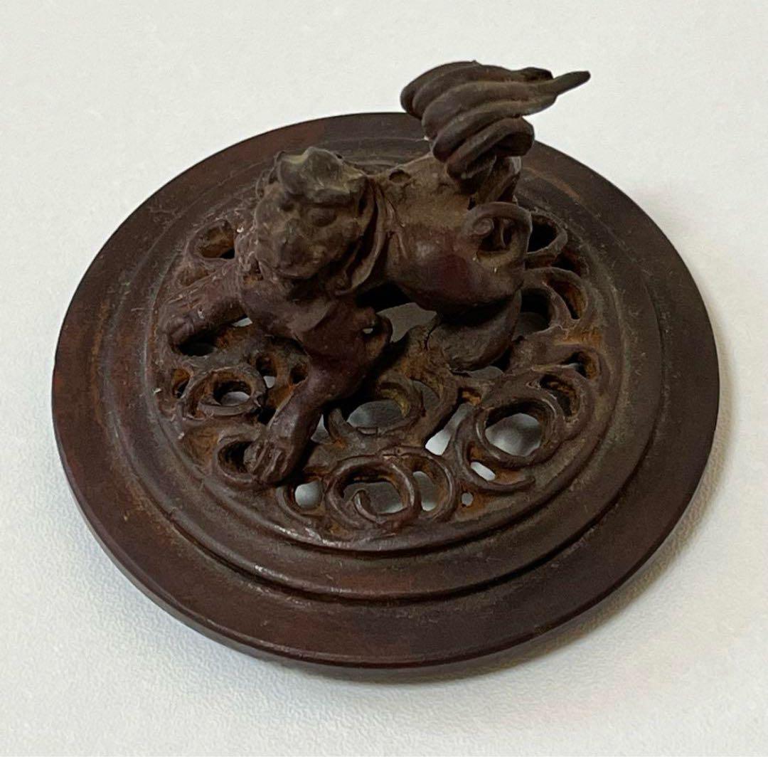 骨董 昭和 ビンテージ レトロ 高岡銅器 透し鳳凰 香炉 縁起物 風水 厄除け