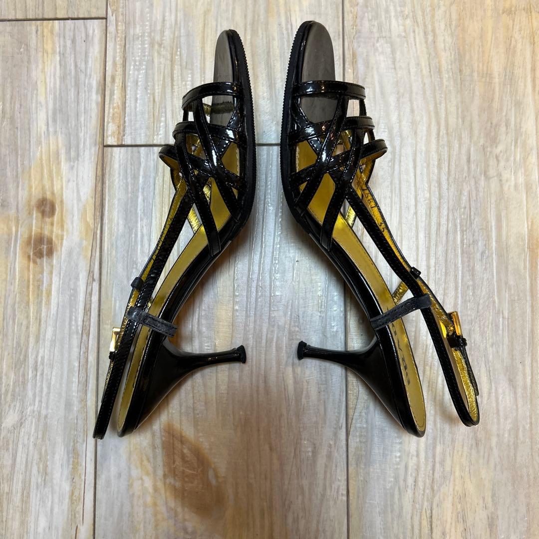 PRADA プラダ　ミュール　35 ブラック　エナメル