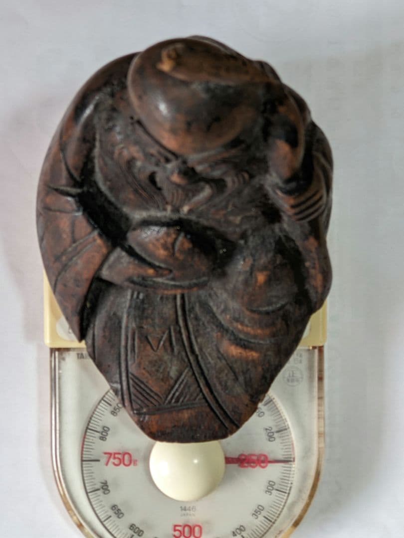 ♢中国古美術品 桃仙人 竹根 竹製 仏像 縁起物 置物 飾り骨董品