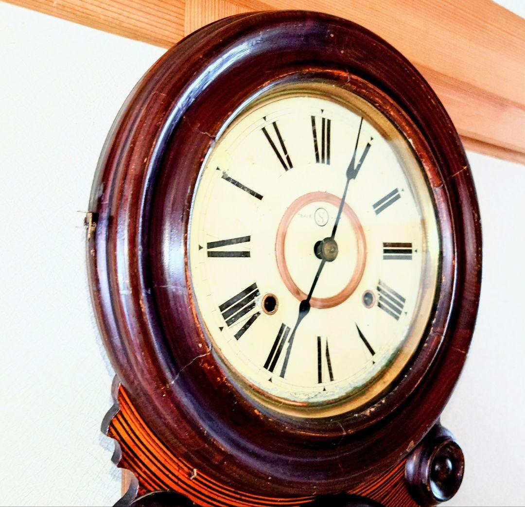 〈完動・美品〉精工舎　四ツ丸達磨型ゼンマイ振り子時計　アンティーク古時計