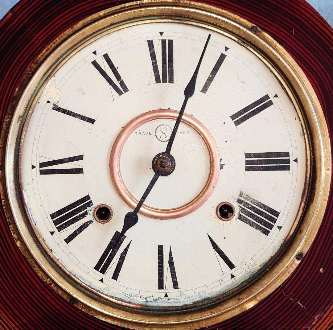 〈完動・美品〉精工舎　四ツ丸達磨型ゼンマイ振り子時計　アンティーク古時計