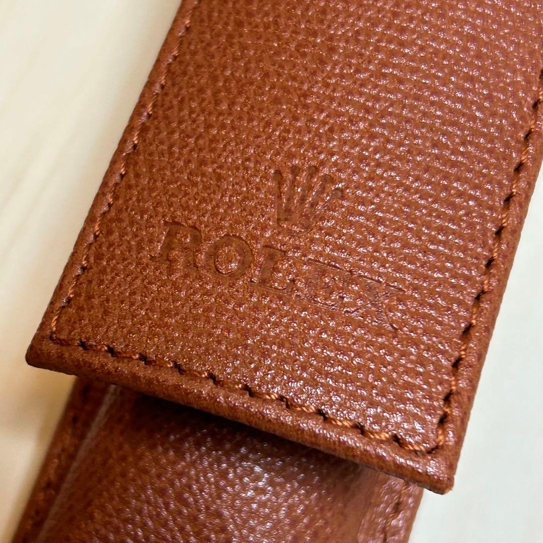 ロレックスROLEX レザーペンケースブラウンノベルティ未使用美品