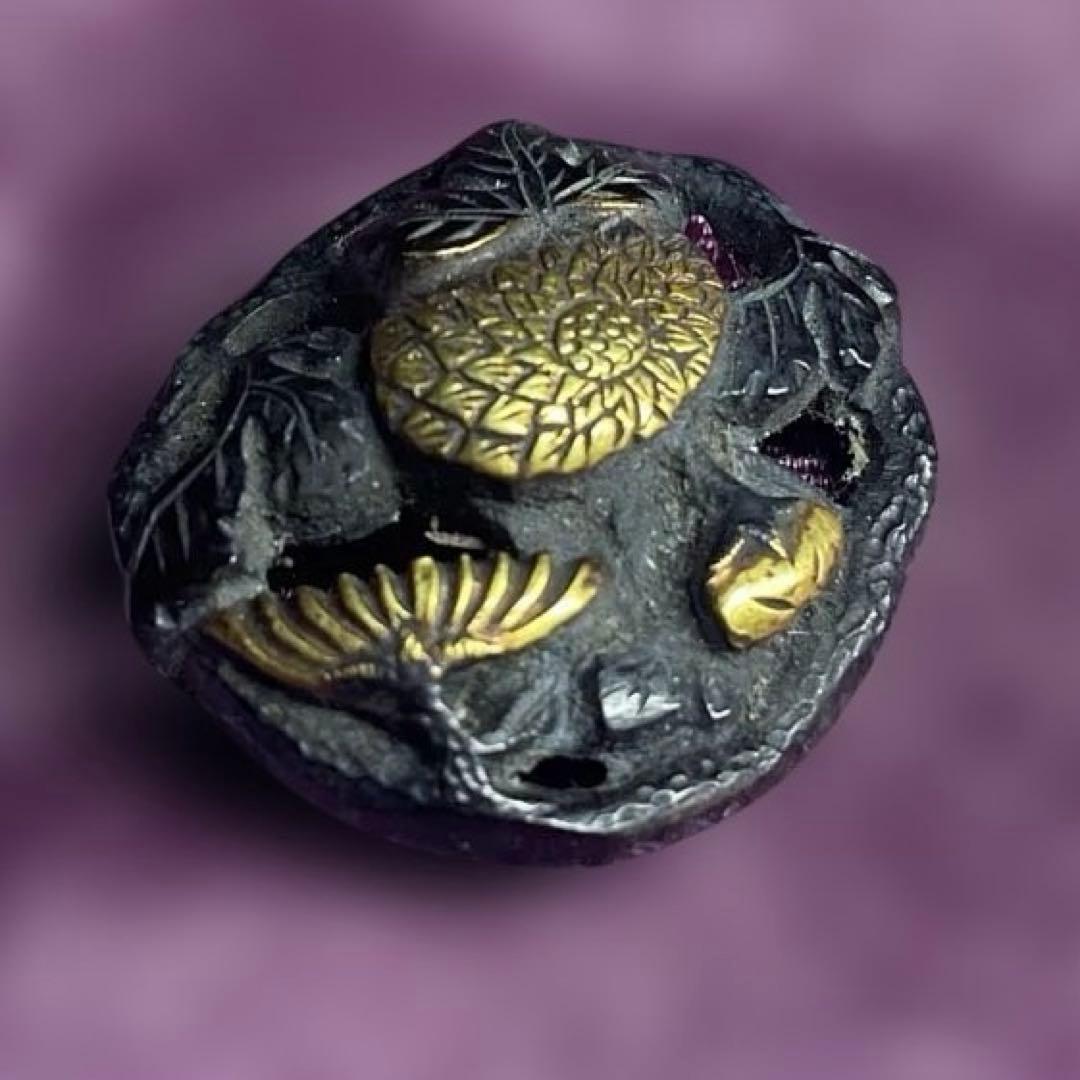 刀装具　2種2個　　武具　　目貫　　江戸時代　骨董　古道具