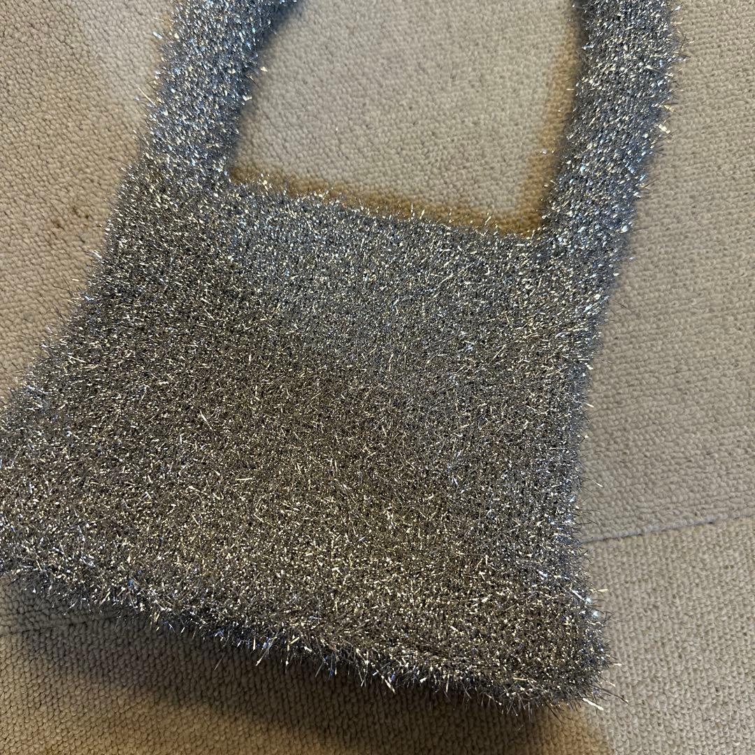 る*う様 NKNITT シルバー パーティーバッグ