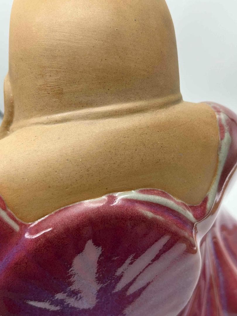 清时代 鈞窯紫紅釉弥勒菩薩窯変釉辰砂唐物古賞物(B-31)