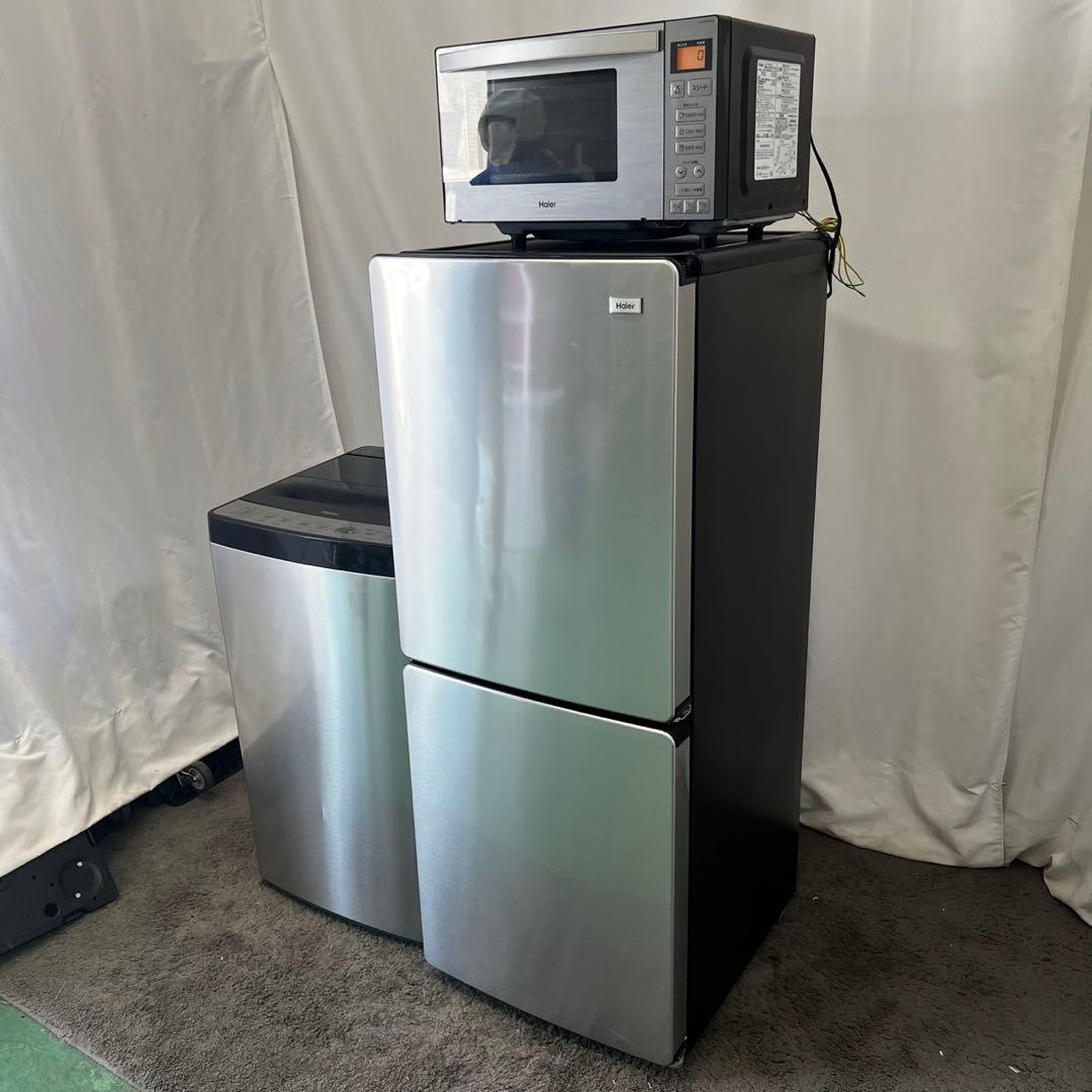 864 冷蔵庫　洗濯機　レンジ　一人暮らし　セット　シルバー　小型　設置無料