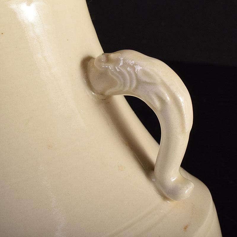 中国　徳化窯白磁　刻花文　双耳瓶　C　6946