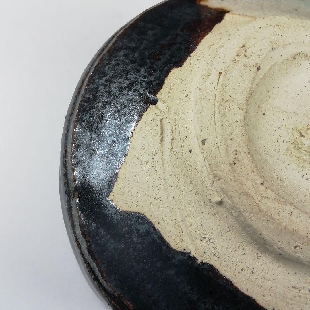 T574 茶碗 『黒織部 茶碗』『白倉窯 伊村彰介』 共箱 抹茶碗 茶道具