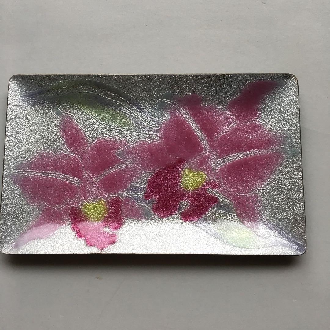 0322　七宝 らん 純銀箔 飾り皿