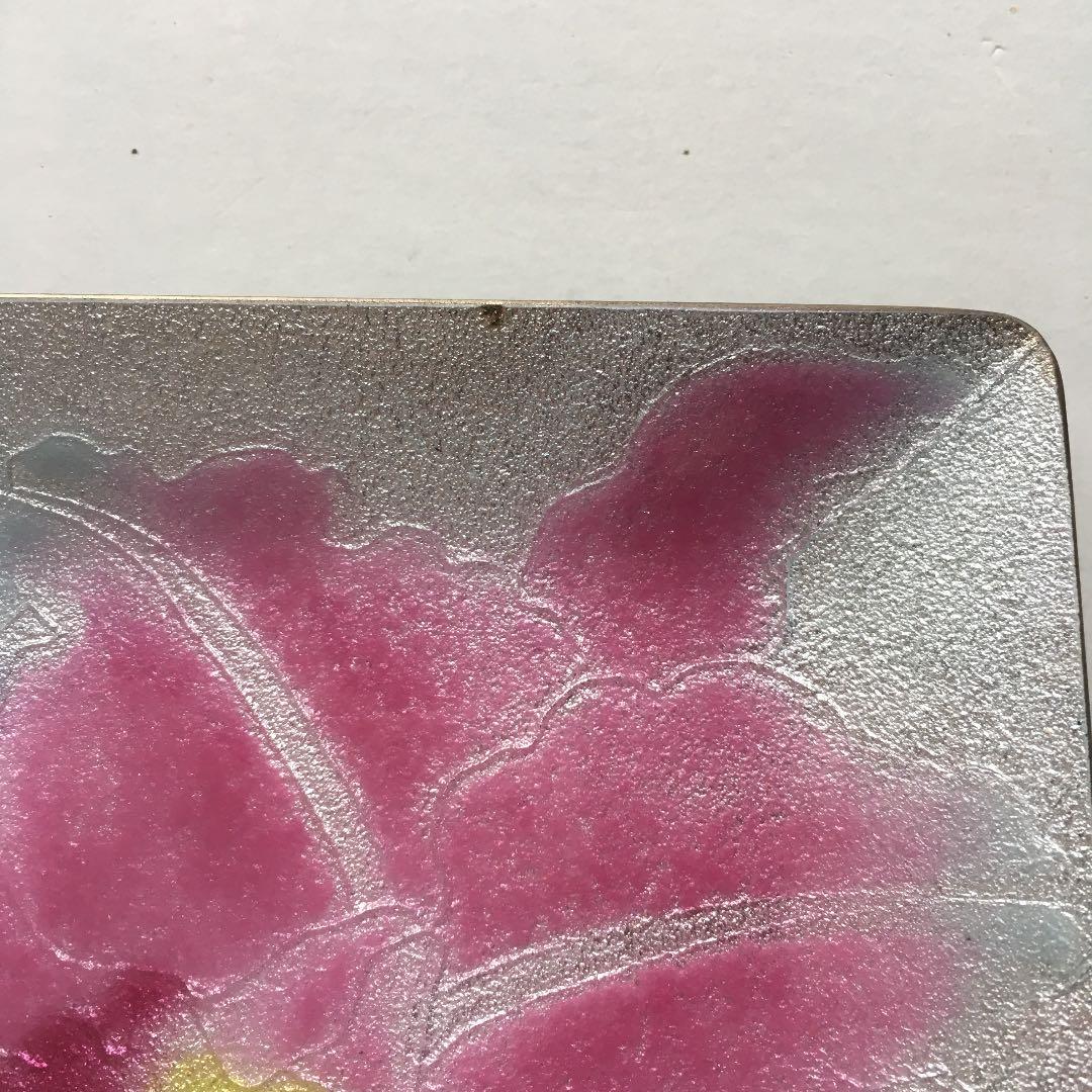 0322　七宝 らん 純銀箔 飾り皿