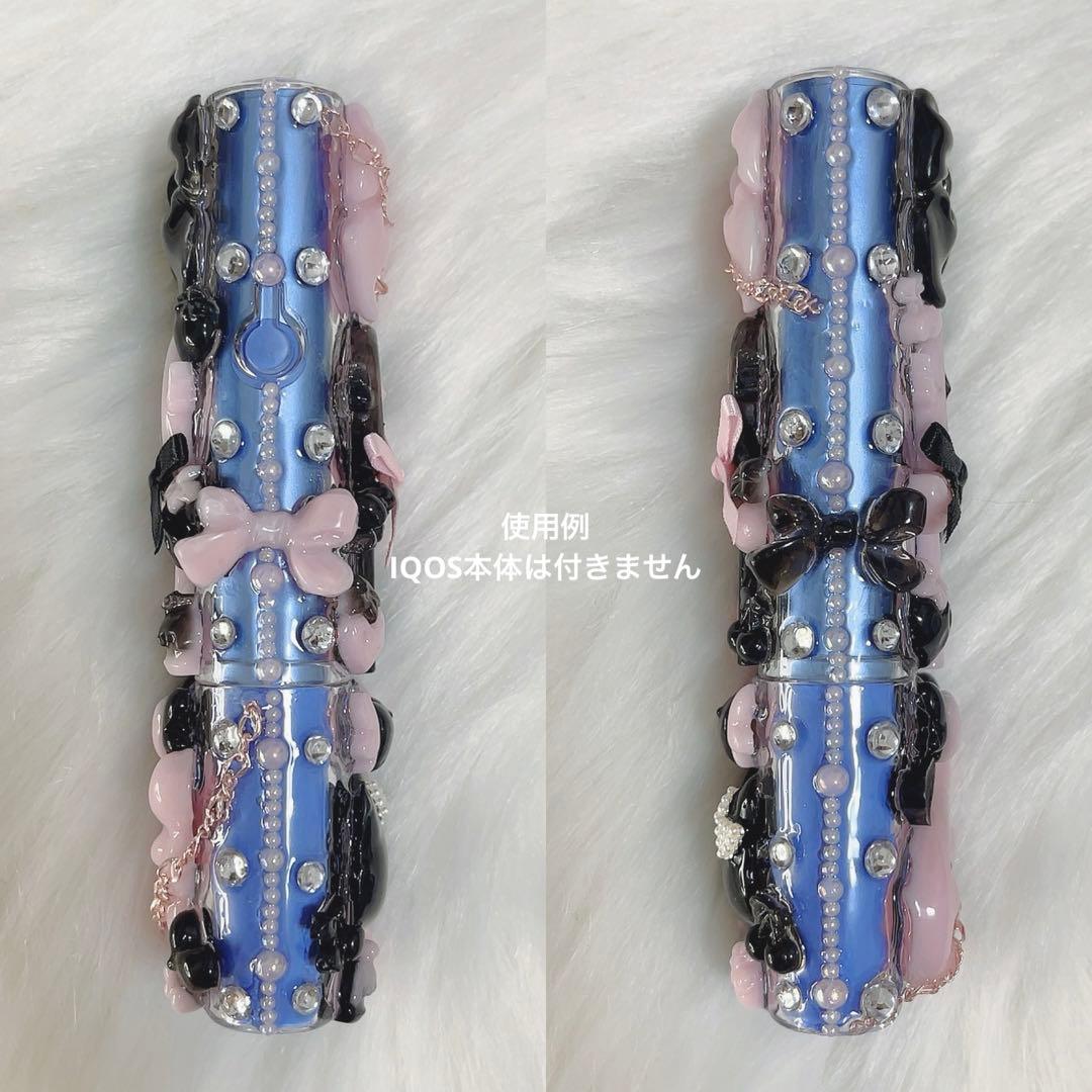 IQOSケースデコ　イルマケースデコ　ピンク　ブラック