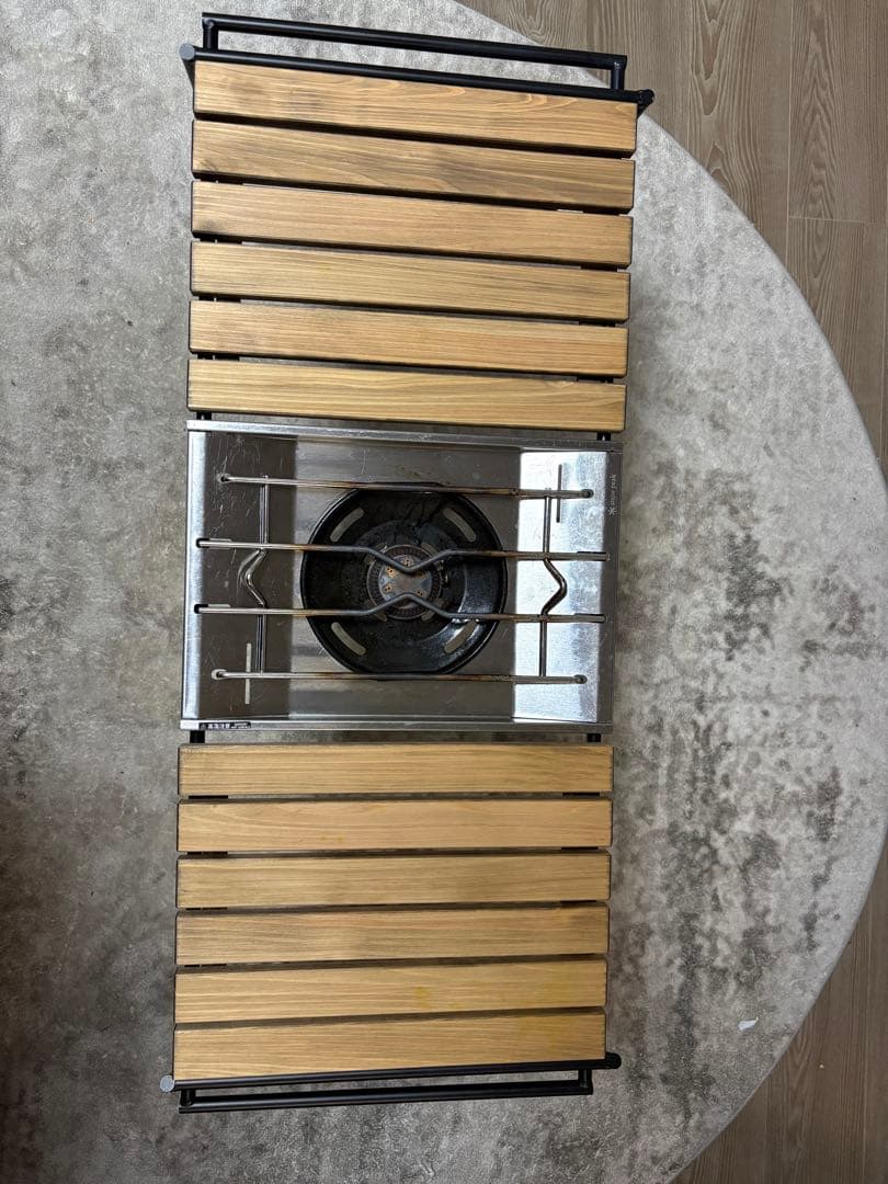 アイアン工房 アウトドアテーブル 木製スラットデザイン アウトドア