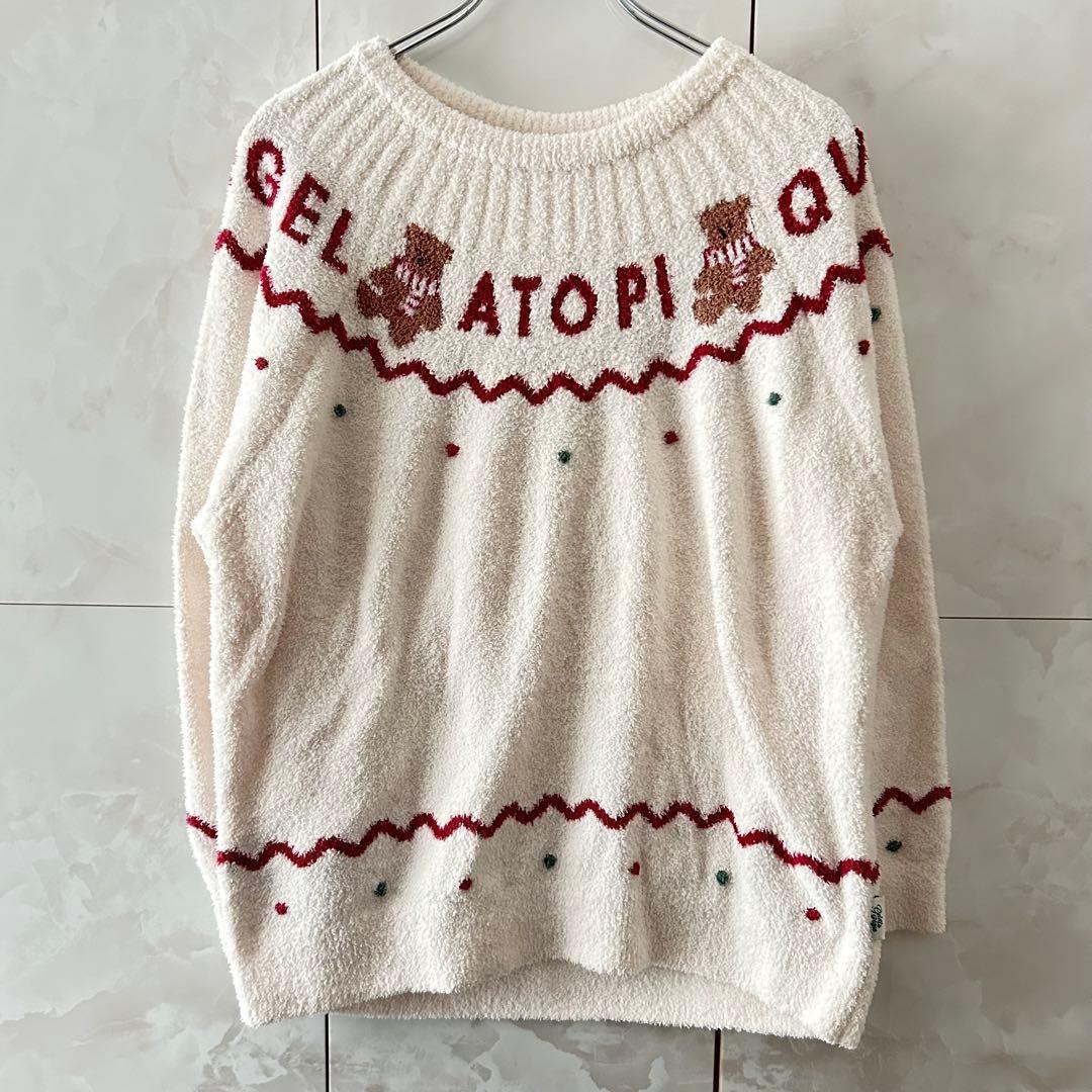 ジェラートピケHOLIDAYクマ柄ノルディックジャガードプルオーバー　パンツ　F