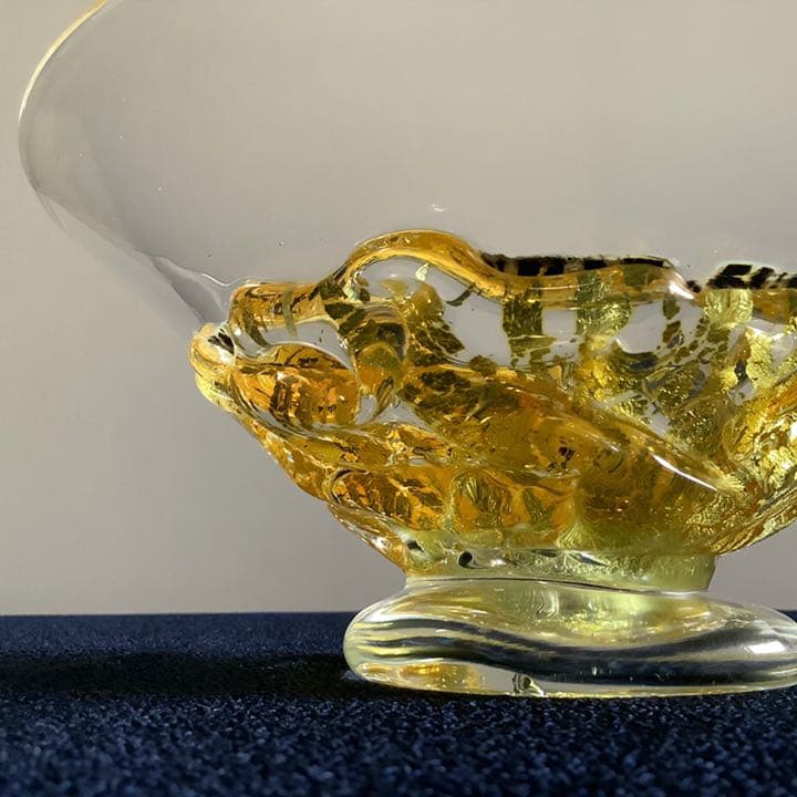 チビ様専用】宙吹ガラス「壱谷 旭 作」金彩 プレート(共箱)