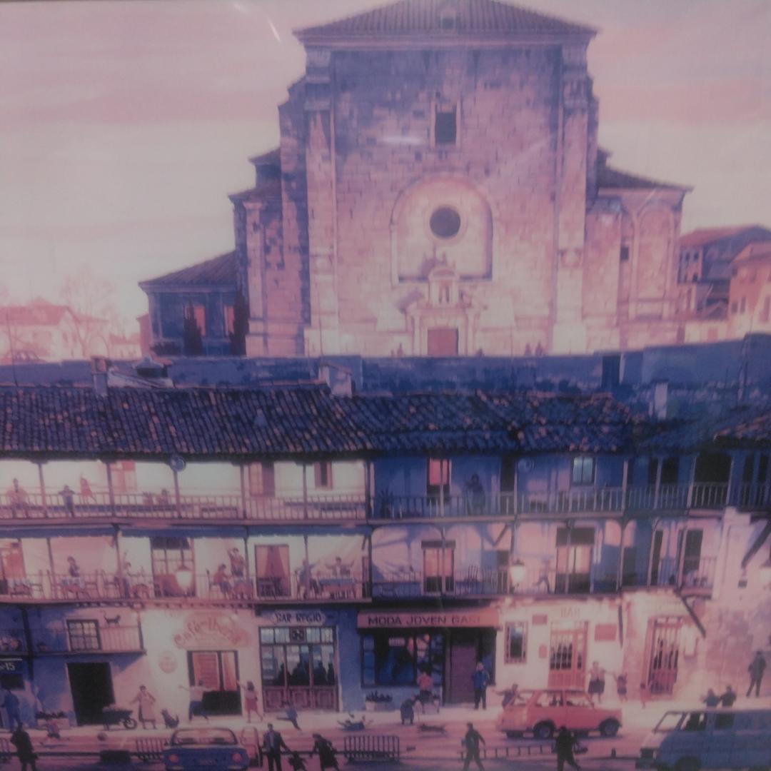 笹倉鉄平　マヨール広場　中古　大判　高級額装アートポスター