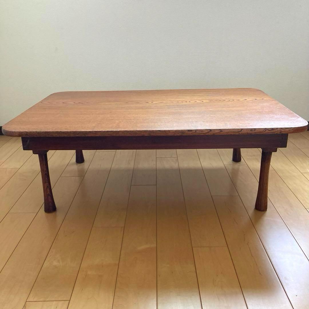 アンティーク】一枚板 木製座卓 長方形 ブラウン シンプルデザイン