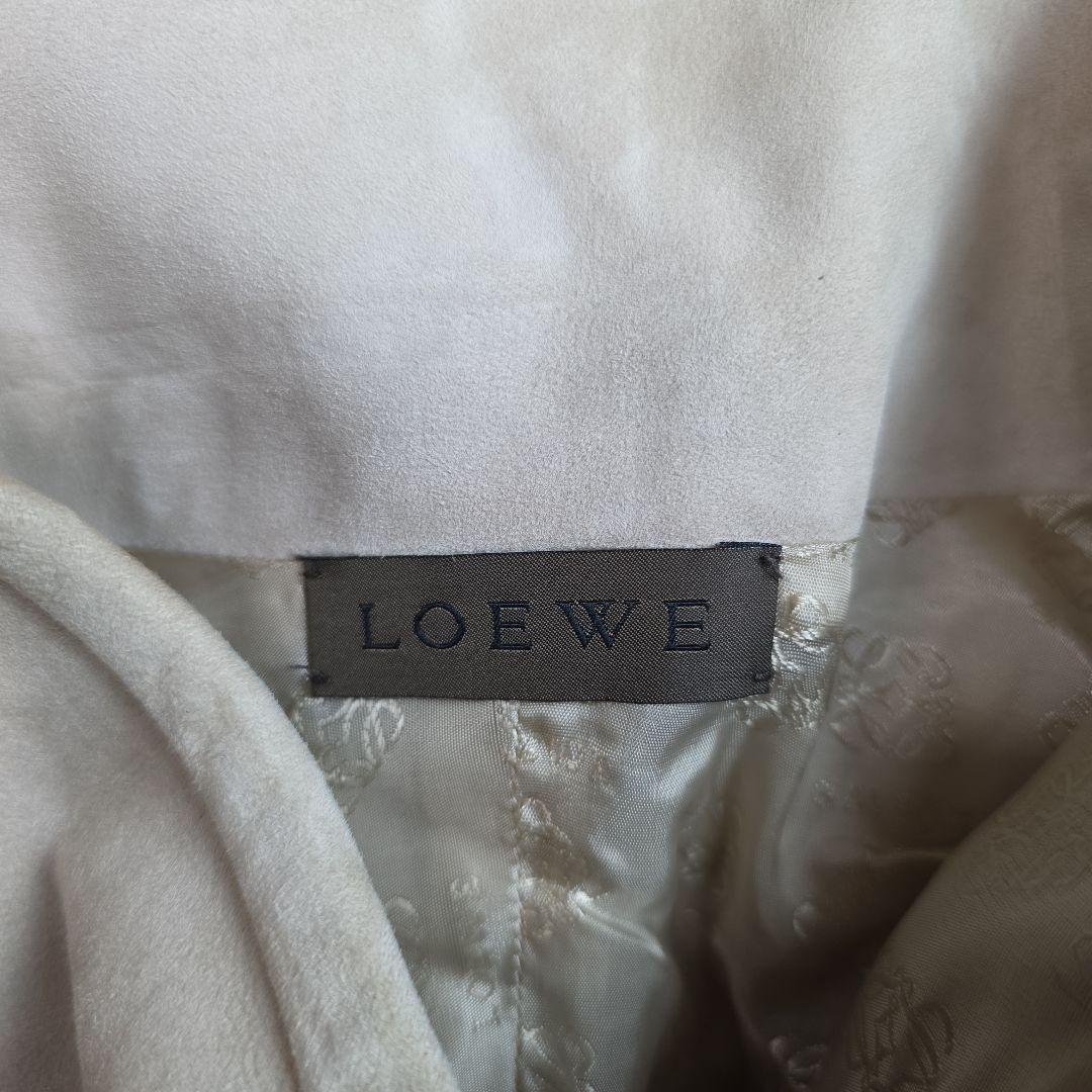 美品　ロエベ　羊革　ベージュ プリーツスカート ボタン付き　y16