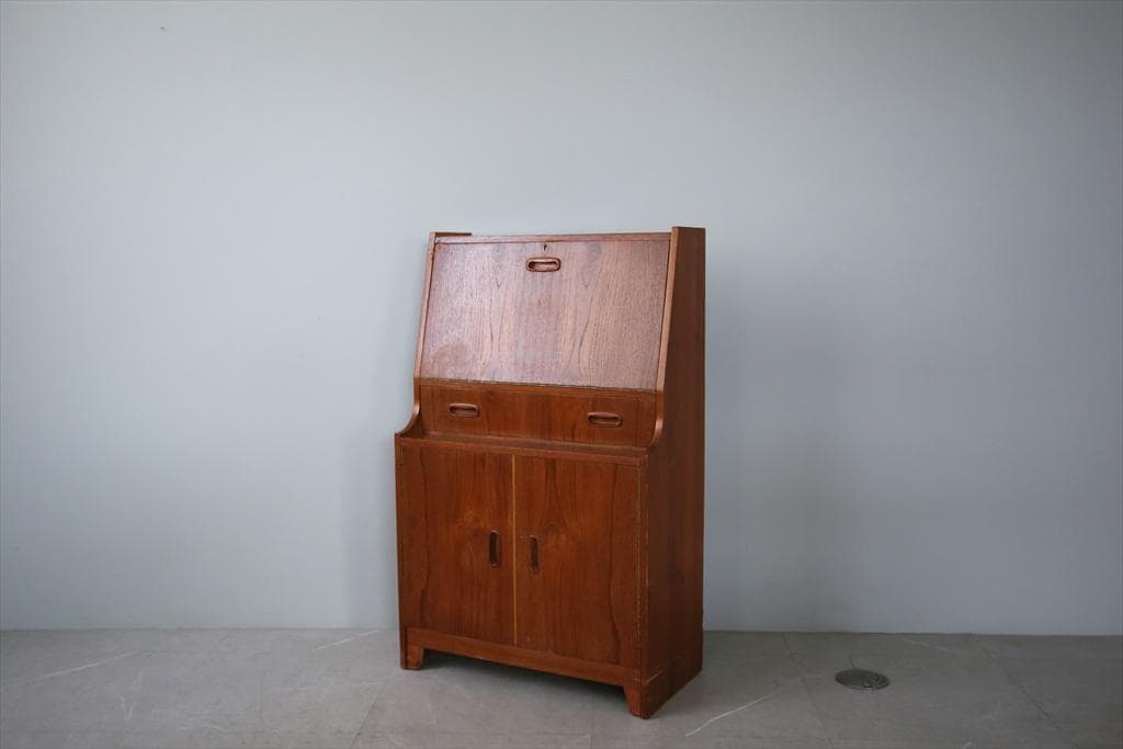 英国アンティークチーク古木ライティングビューロー/木製デスク/勉強机